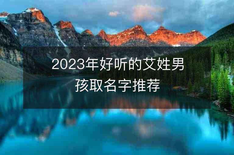 2023年好听的艾姓男孩取名字推荐