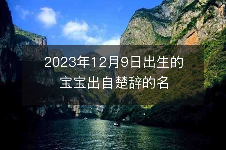 2023年12月9日出生的宝宝出自楚辞的名字富含文雅气质的名字推荐