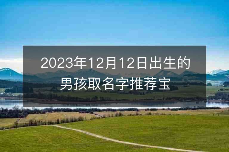 2023年12月12日出生的男孩取名字推荐宝宝名字大全