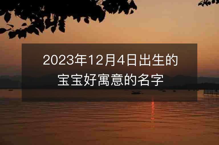 2023年12月4日出生的宝宝好寓意的名字好寓意的女孩子名字大全