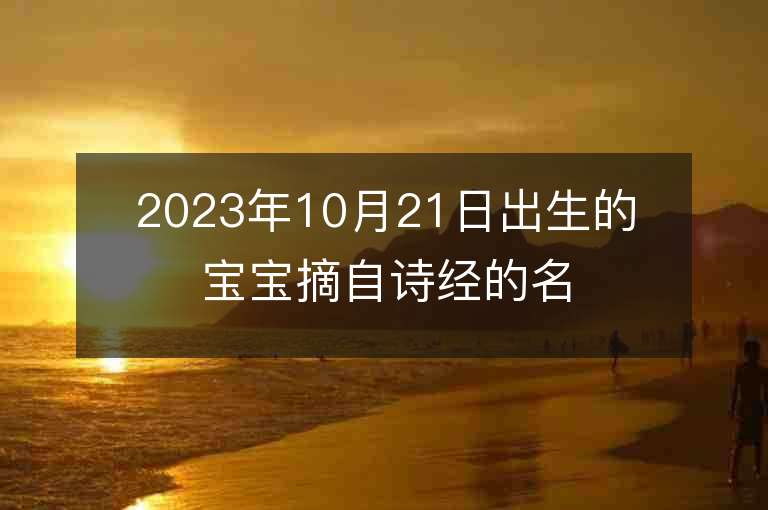 2023年10月21日出生的宝宝摘自诗经的名字女孩子五行缺木取名诗经