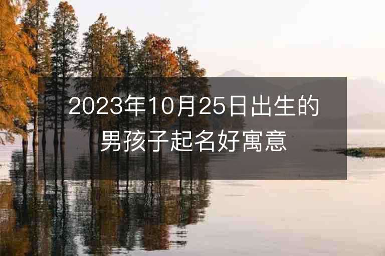 2023年10月25日出生的男孩子起名好寓意的字便于记忆的名字推荐