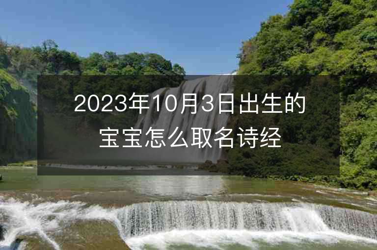 2023年10月3日出生的宝宝怎么取名诗经楚辞中寓意美好的名字推荐