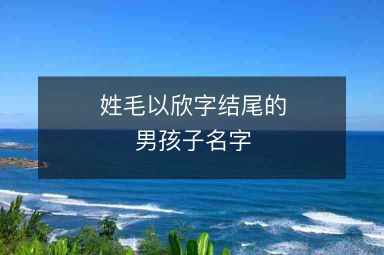 姓毛以欣字结尾的男孩子名字