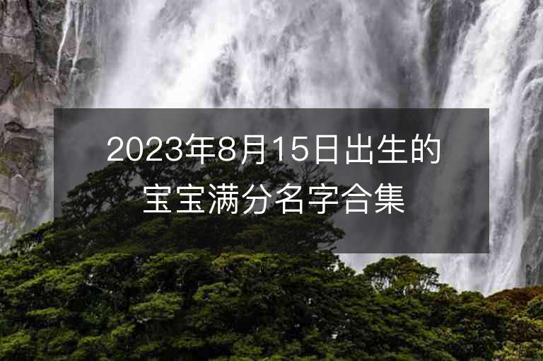 2023年8月15日出生的宝宝满分名字合集高端洋气的名字宝典