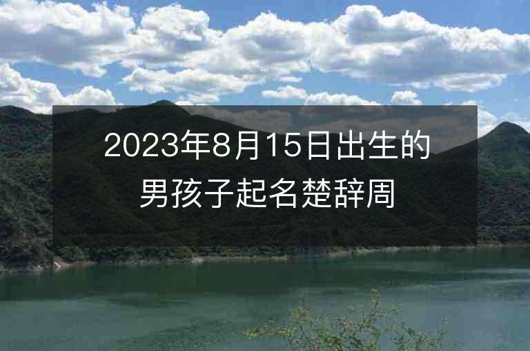 2023年8月15日出生的男孩子起名楚辞周易有诗意的最佳取名宝典