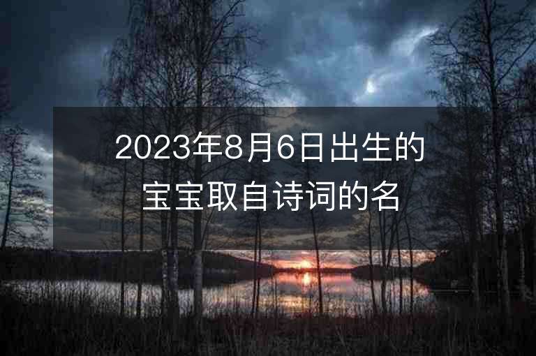 2023年8月6日出生的宝宝取自诗词的名字男孩子女孩子名句取名方法