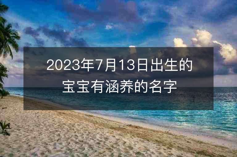 2023年7月13日出生的宝宝有涵养的名字寓意丰富的男孩取名字推荐