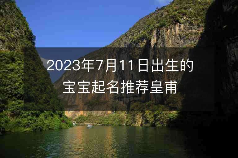 2023年7月11日出生的宝宝起名推荐皇甫姓女孩子名字大全