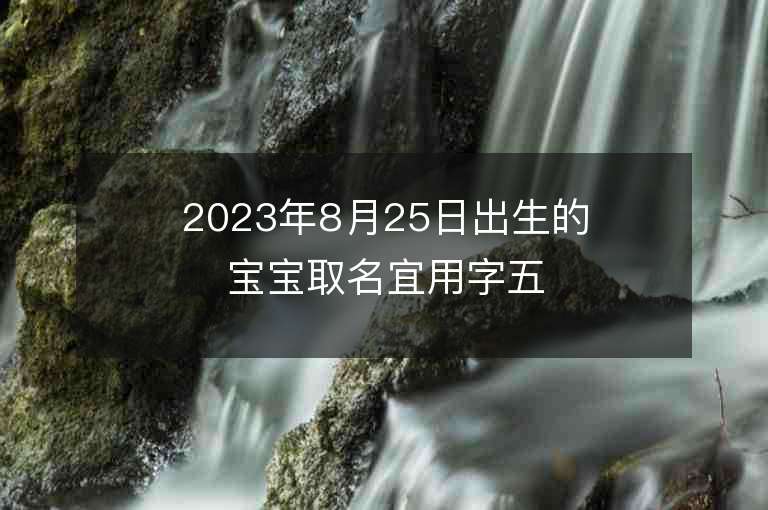 2023年8月25日出生的宝宝取名宜用字五行属水的字男孩子名字用字