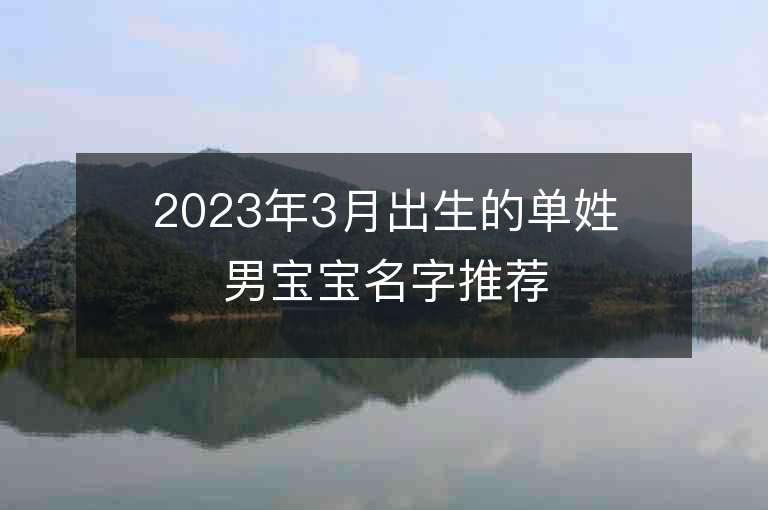 2023年3月出生的单姓男宝宝名字推荐