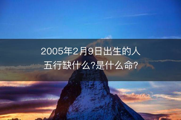 2005年2月9日出生的人五行缺什么?是什么命?八字好吗