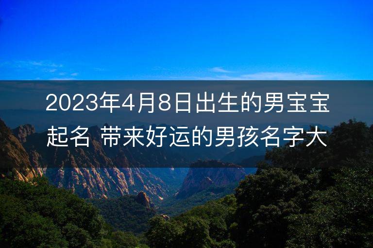 2023年4月8日出生的男宝宝起名 带来好运的男孩名字大全