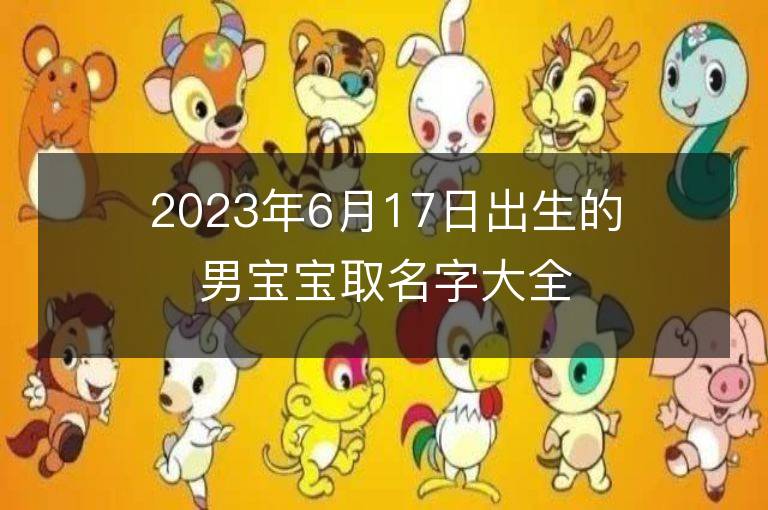 2023年6月17日出生的男宝宝取名字大全