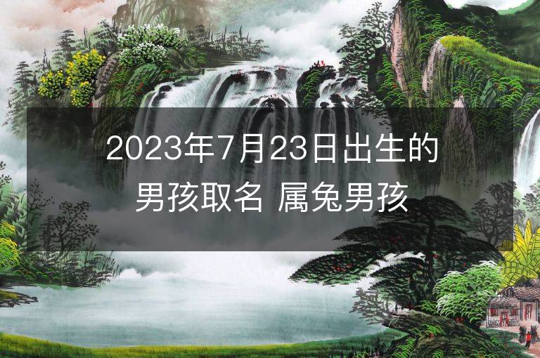 2023年7月23日出生的男孩取名 属兔男孩有气质名字