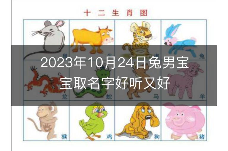 2023年10月24日兔男宝宝取名字好听又好记