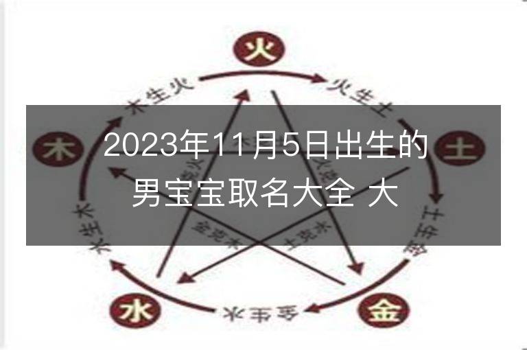 2023年11月5日出生的男宝宝取名大全 大气的男孩名字