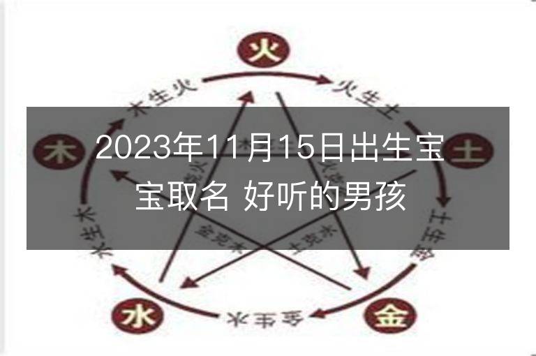 2023年11月15日出生宝宝取名 好听的男孩名字