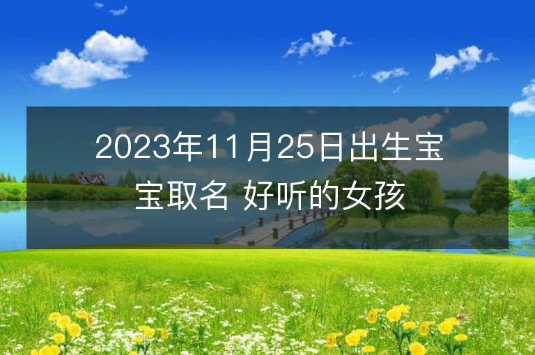 2023年11月25日出生宝宝取名 好听的女孩名字