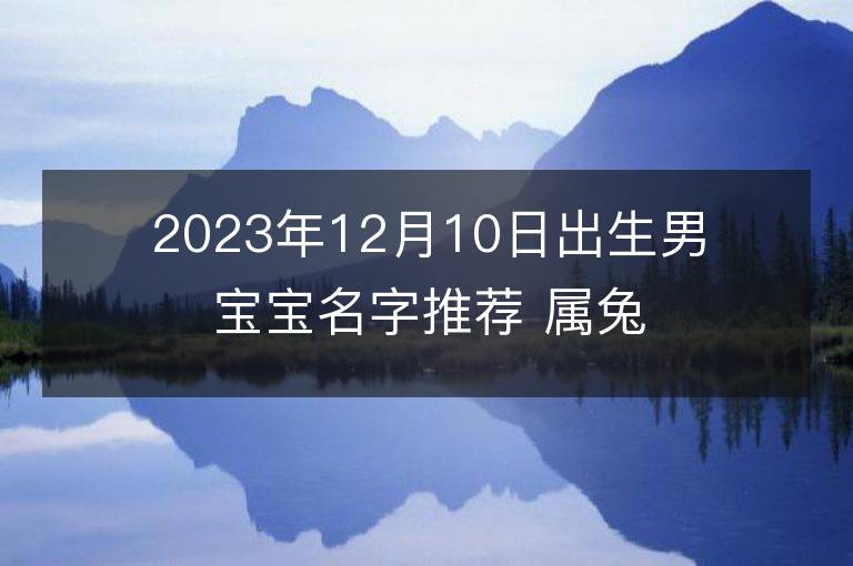 2023年12月10日出生男宝宝名字推荐 属兔男孩有气质名字