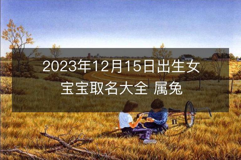 2023年12月15日出生女宝宝取名大全 属兔女孩大方的名字