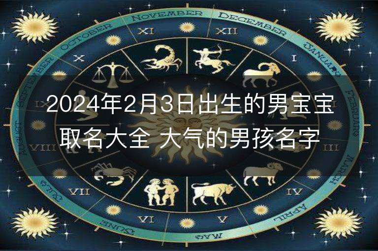 2024年2月3日出生的男宝宝取名大全 大气的男孩名字