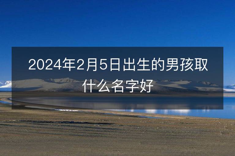 2024年2月5日出生的男孩取什么名字好