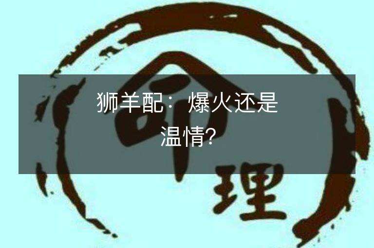 狮羊配：爆火还是温情？