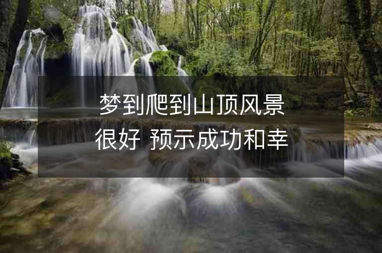 梦到爬到山顶风景很好 预示成功和幸福的梦境解析