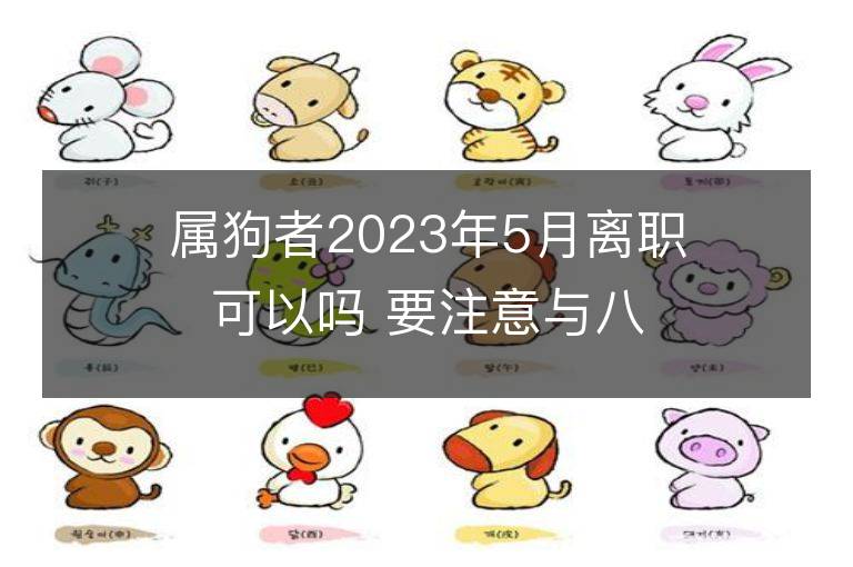 属狗者2023年5月离职可以吗 要注意与八字相合的人合伙