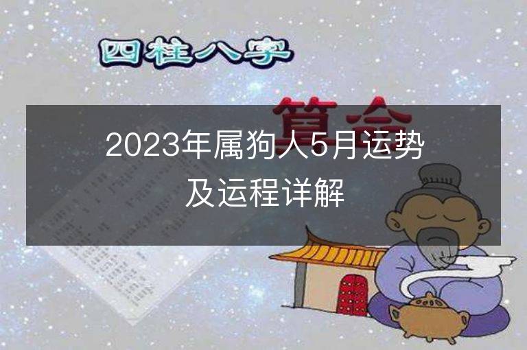 2023年属狗人5月运势及运程详解