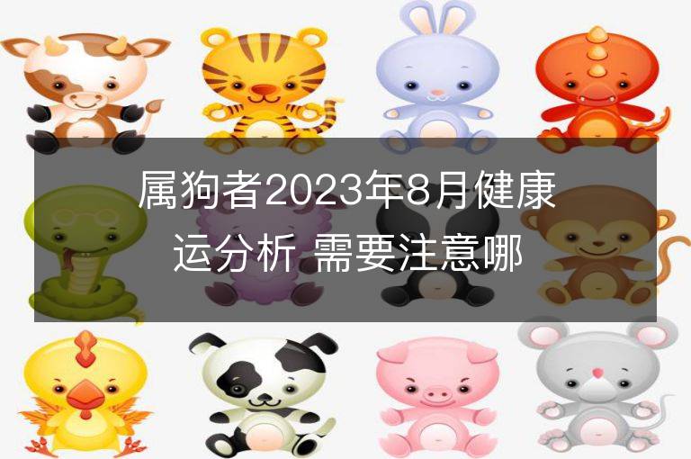 属狗者2023年8月健康运分析 需要注意哪些问题