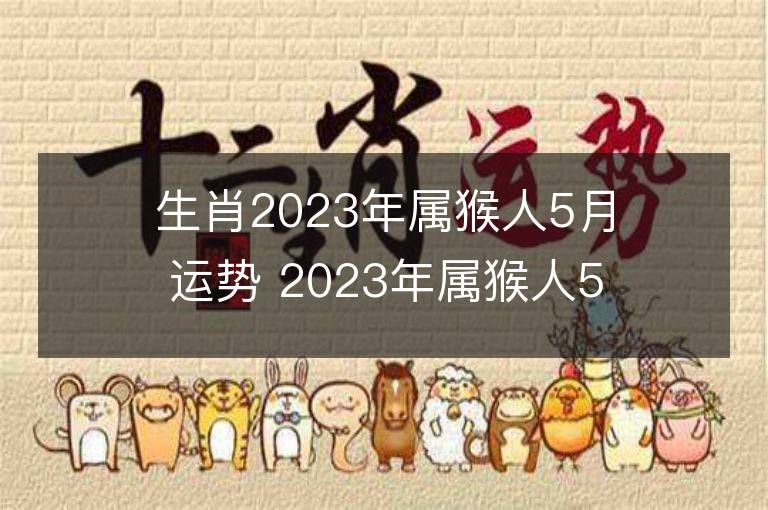 生肖2023年属猴人5月运势 2023年属猴人5月运程如何