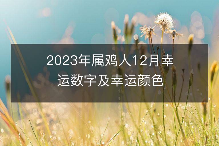 2023年属鸡人12月幸运数字及幸运颜色？用对了招财聚财！