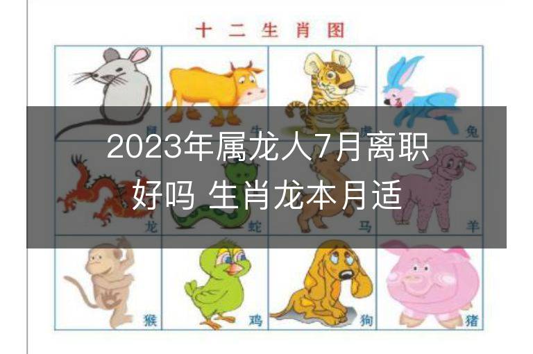 2023年属龙人7月离职好吗 生肖龙本月适合创业吗