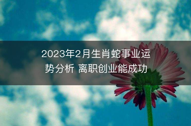 2023年2月生肖蛇事业运势分析 离职创业能成功吗