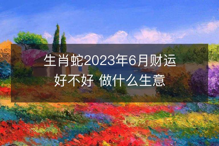 生肖蛇2023年6月财运好不好 做什么生意偏财多正财旺