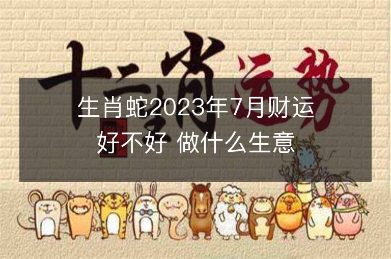 生肖蛇2023年7月财运好不好 做什么生意偏财多正财旺