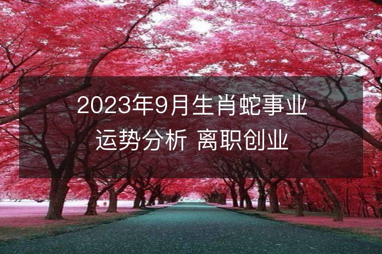 2023年9月生肖蛇事业运势分析 离职创业能成功吗