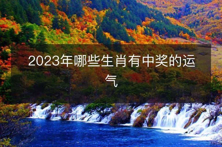 2023年哪些生肖有中奖的运气