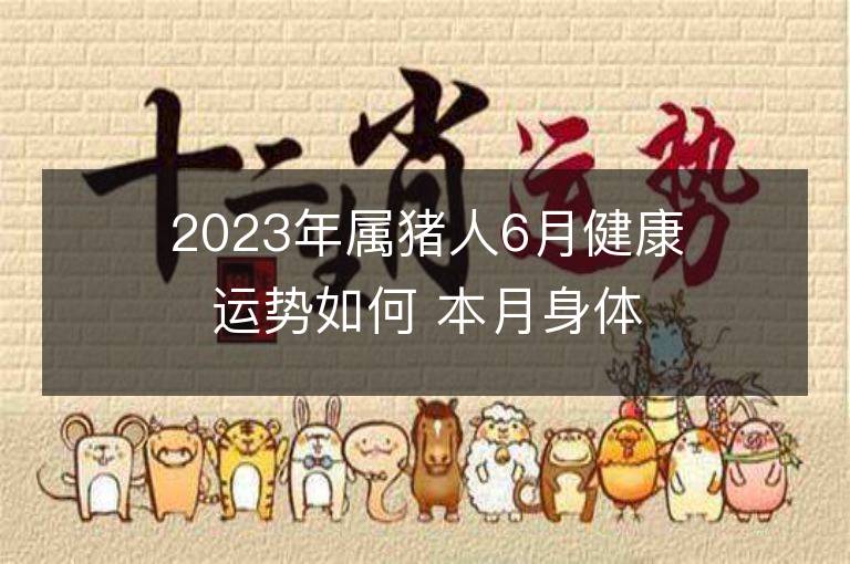 2023年属猪人6月健康运势如何 本月身体健康应该注意什么