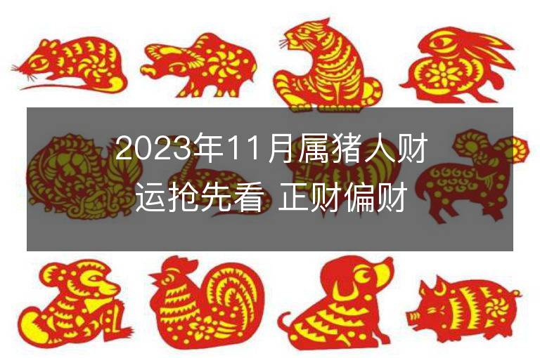 2023年11月属猪人财运抢先看 正财偏财如何