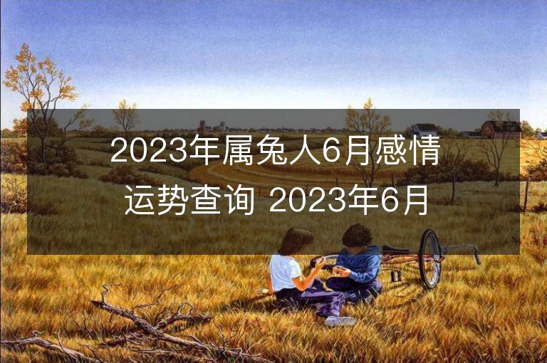 2023年属兔人6月感情运势查询 2023年6月属兔爱情运程详解