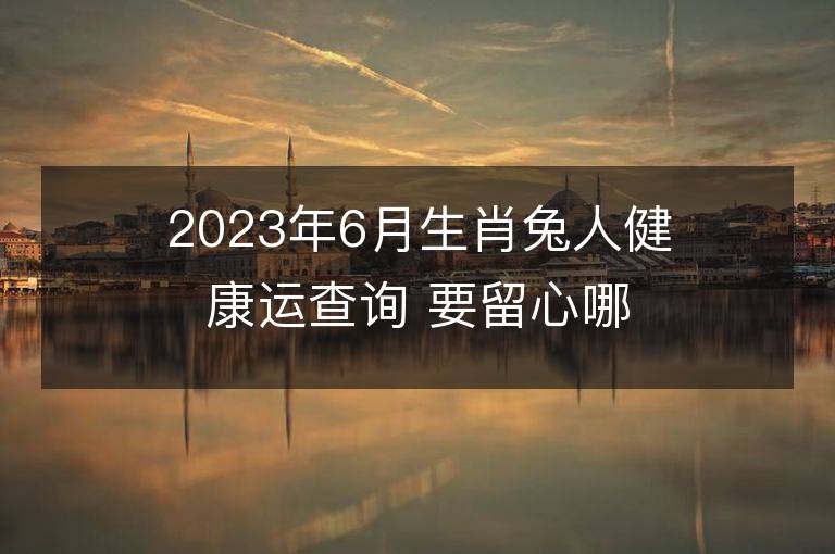 2023年6月生肖兔人健康运查询 要留心哪些问题