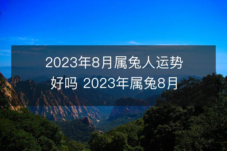 2023年8月属兔人运势好吗 2023年属兔8月运程如何