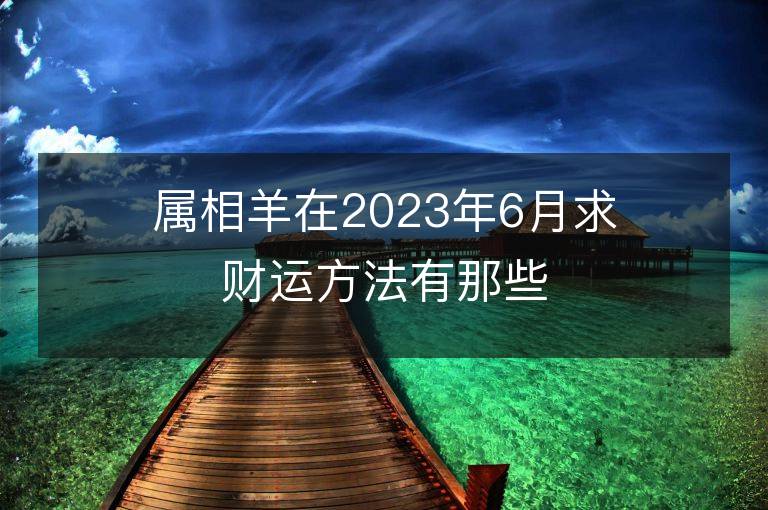 属相羊在2023年6月求财运方法有那些