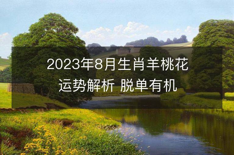 2023年8月生肖羊桃花运势解析 脱单有机会吗