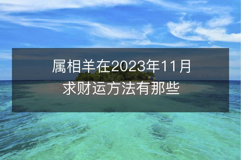 属相羊在2023年11月求财运方法有那些