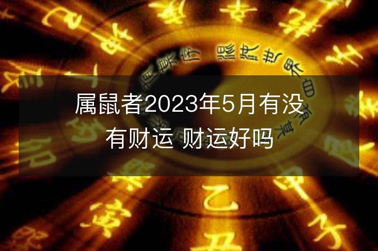 属鼠者2023年5月有没有财运 财运好吗