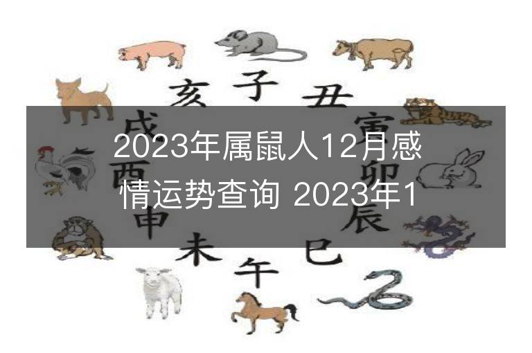 2023年属鼠人12月感情运势查询 2023年12月属鼠爱情运程详解